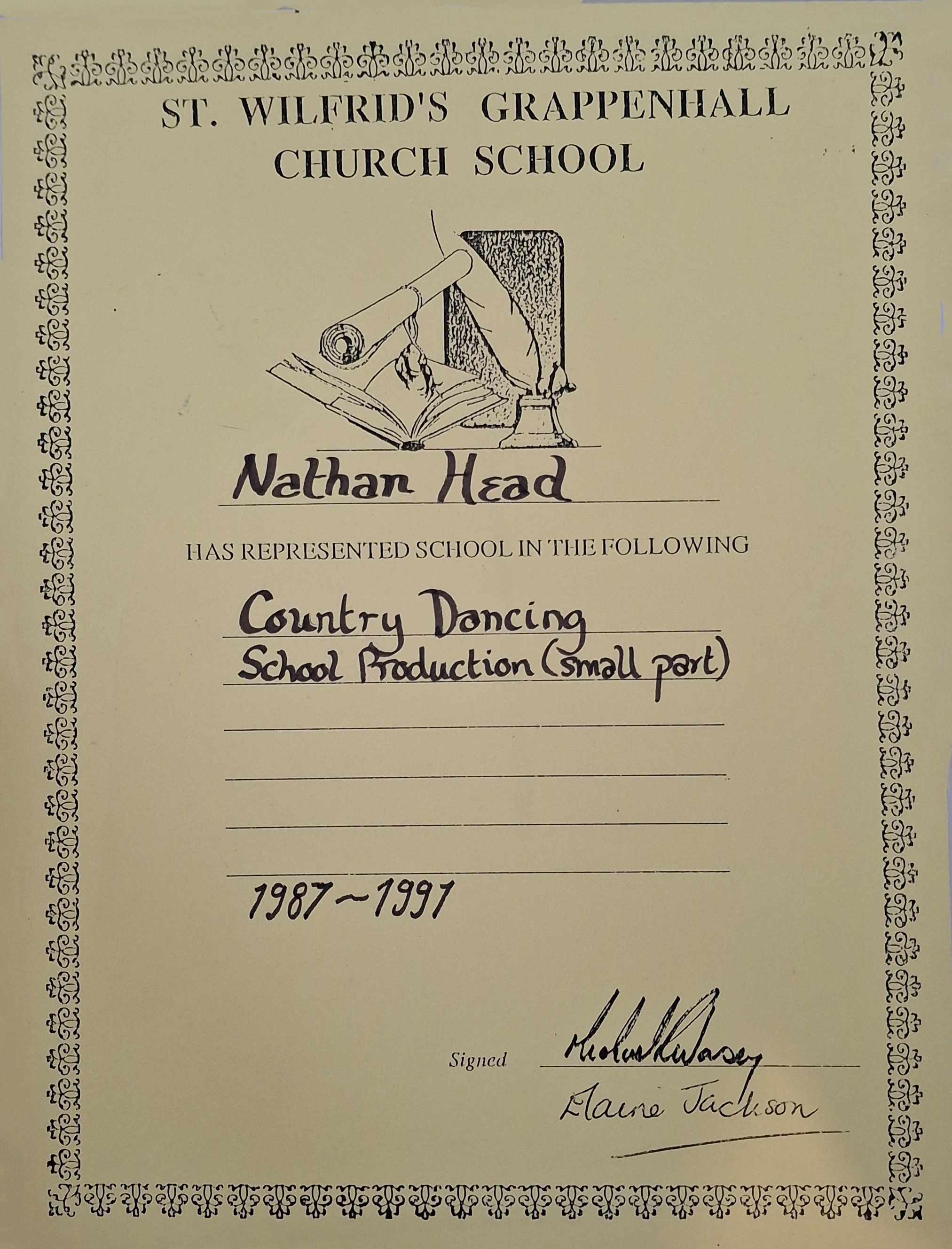 country dancing certificate